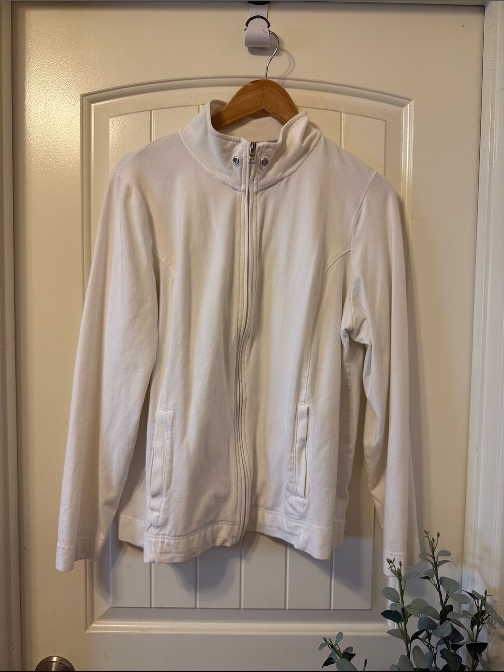Croft & Barrow Cream Women's Utility Zip Jacket